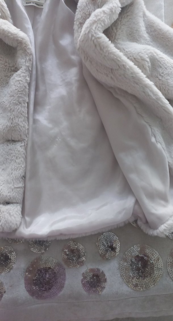 Kız Çocuk krem Peluş Kürk - Görsel 3