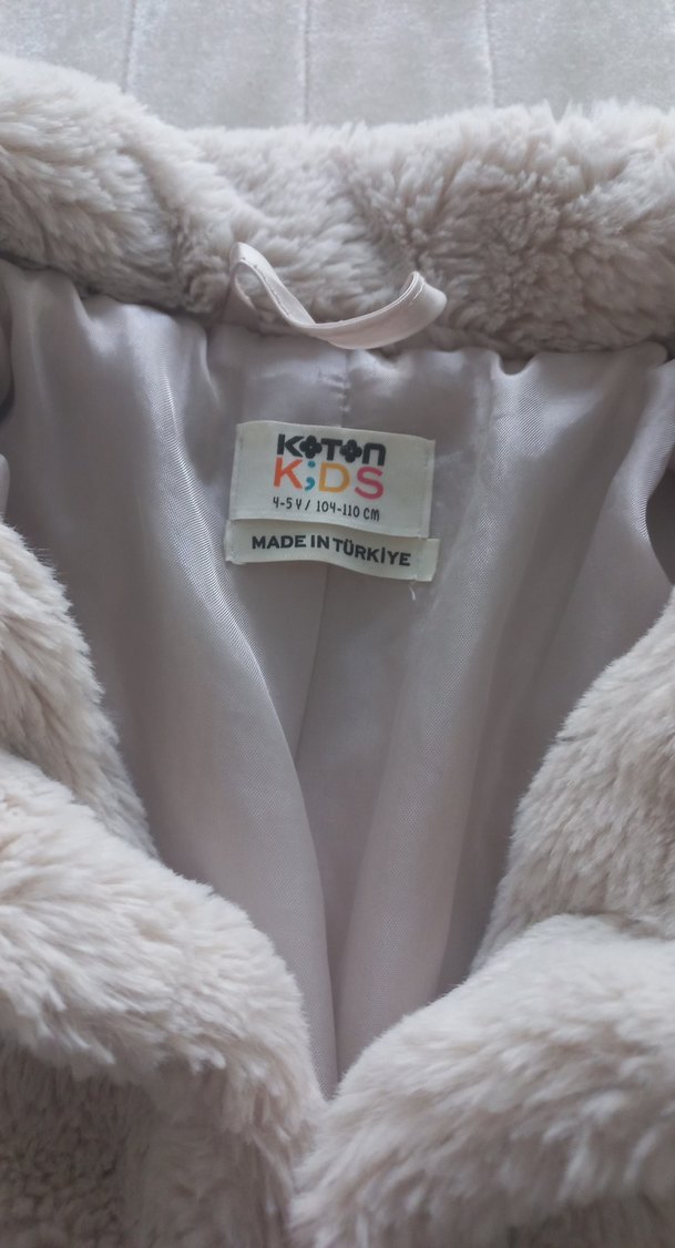 Kız Çocuk krem Peluş Kürk - Görsel 2