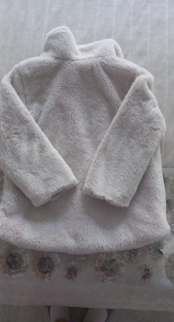 Kız Çocuk krem Peluş Kürk - Görsel 4