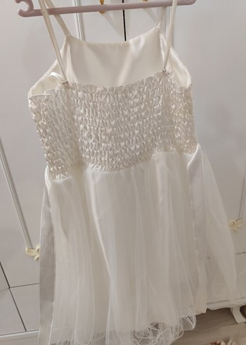 Kız Çocuk Beyaz Dantel Detaylı Elbise gelinlik - Görsel 4