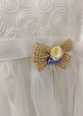 Kız Çocuk Beyaz Dantel Detaylı Elbise gelinlik - Görsel 2