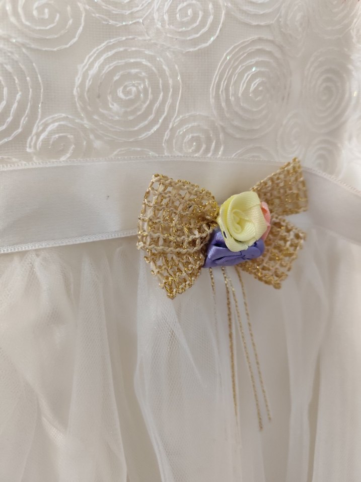 Kız Çocuk Beyaz Dantel Detaylı Elbise gelinlik - Görsel 2