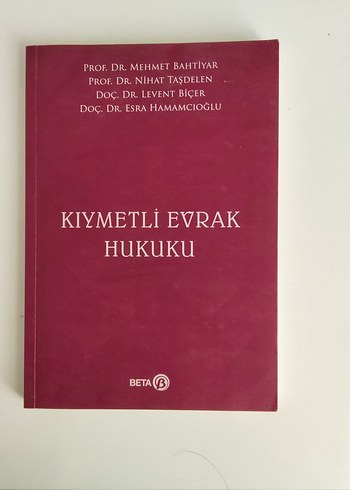 Kıymetli Evrak Hukuku - Beta Yayınları