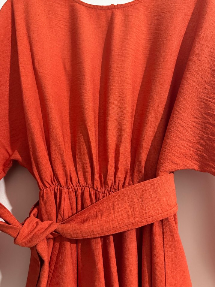 Turuncu Mini Kadın Elbise - Görsel 2