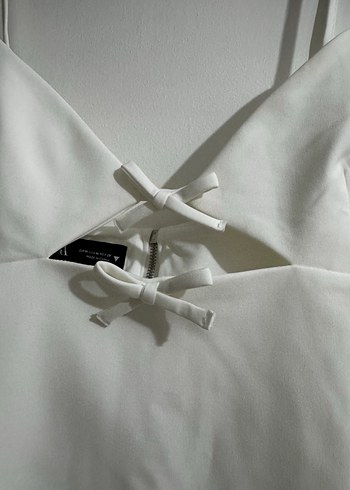 Beyaz İnce Askılı Mini Büstiyer - Görsel 6