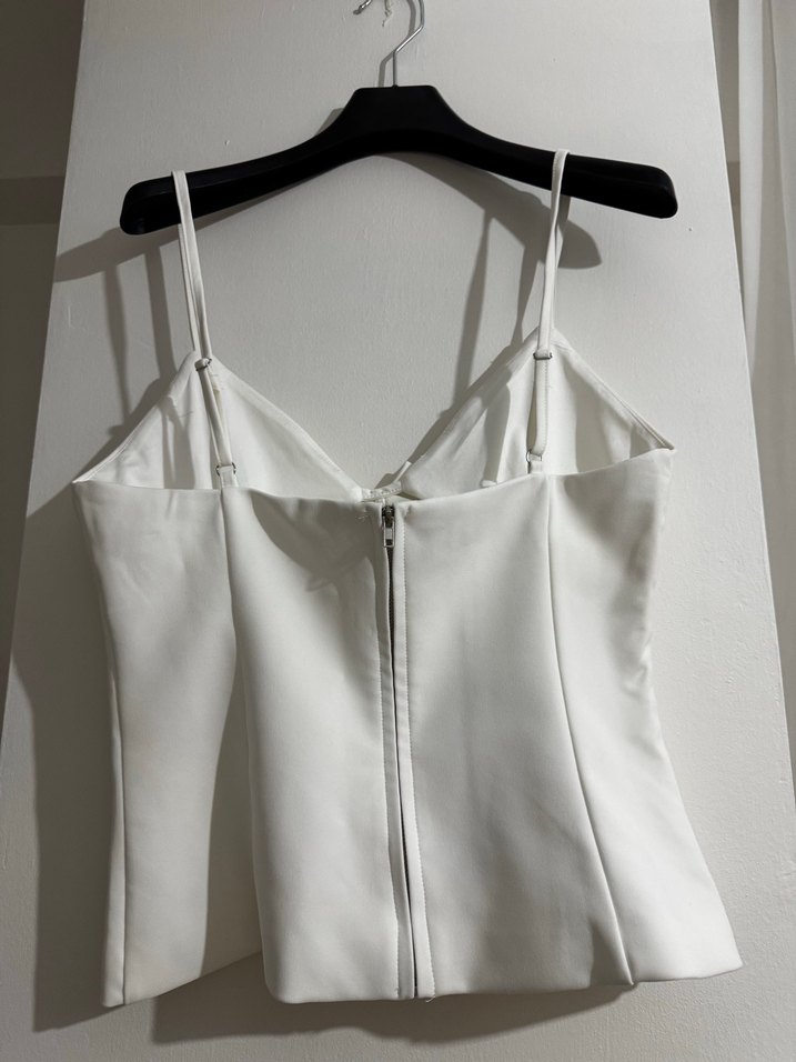 Beyaz İnce Askılı Mini Büstiyer - Görsel 5