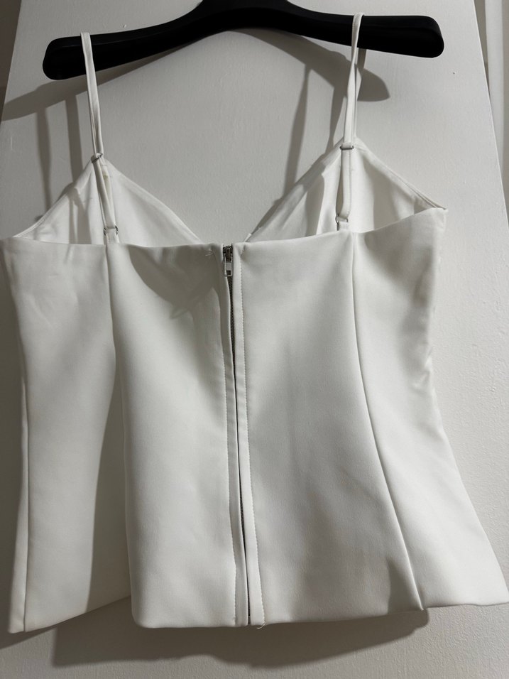 Beyaz İnce Askılı Mini Büstiyer - Görsel 4