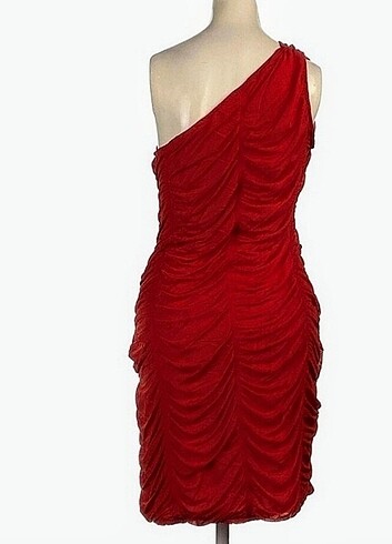 Trendyol & Milla Drapeli tek omuz kırmızı elbise 