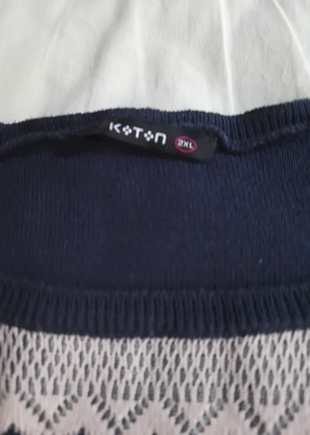 Koton Kadın Lacivert Triko 3/4 Kollu Bluz