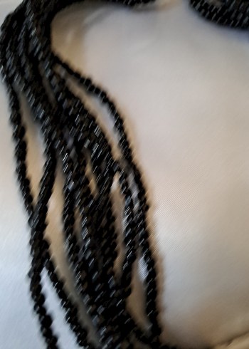 siyah Boncuklu  Kadın Kolye - Görsel 3