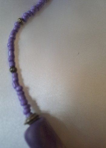 Mor Boncuklu Bohem Midi Kolye - Görsel 3