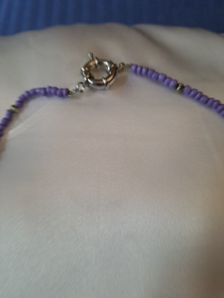 Mor Boncuklu Bohem Midi Kolye - Görsel 4