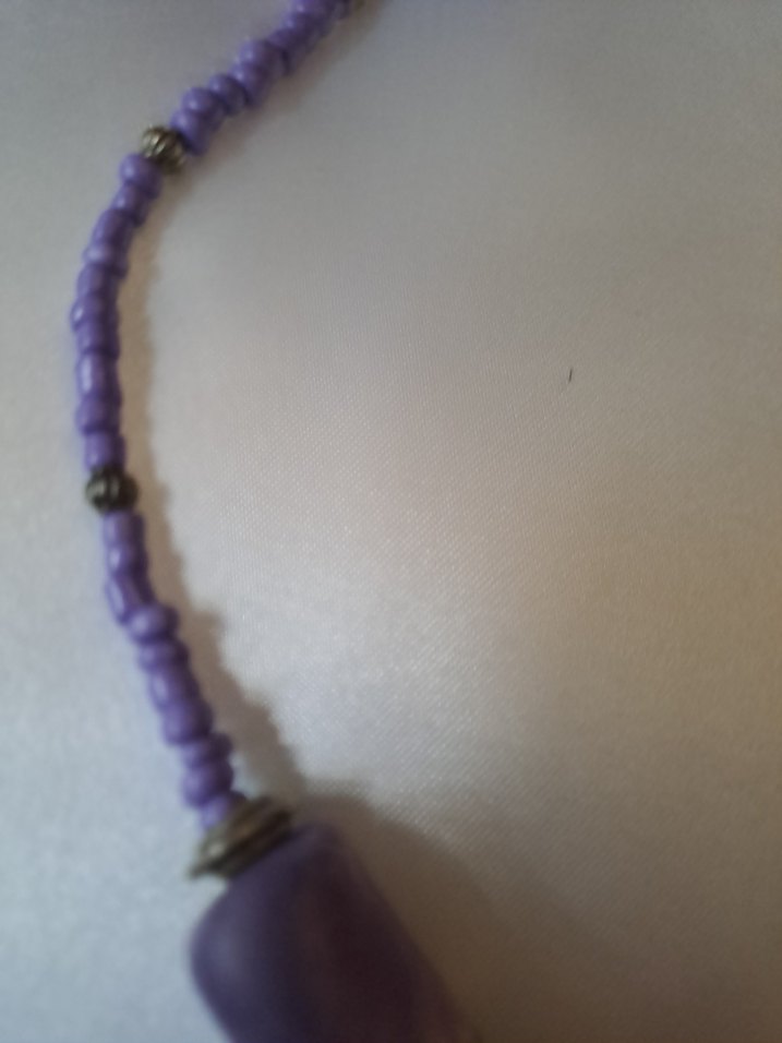 Mor Boncuklu Bohem Midi Kolye - Görsel 3