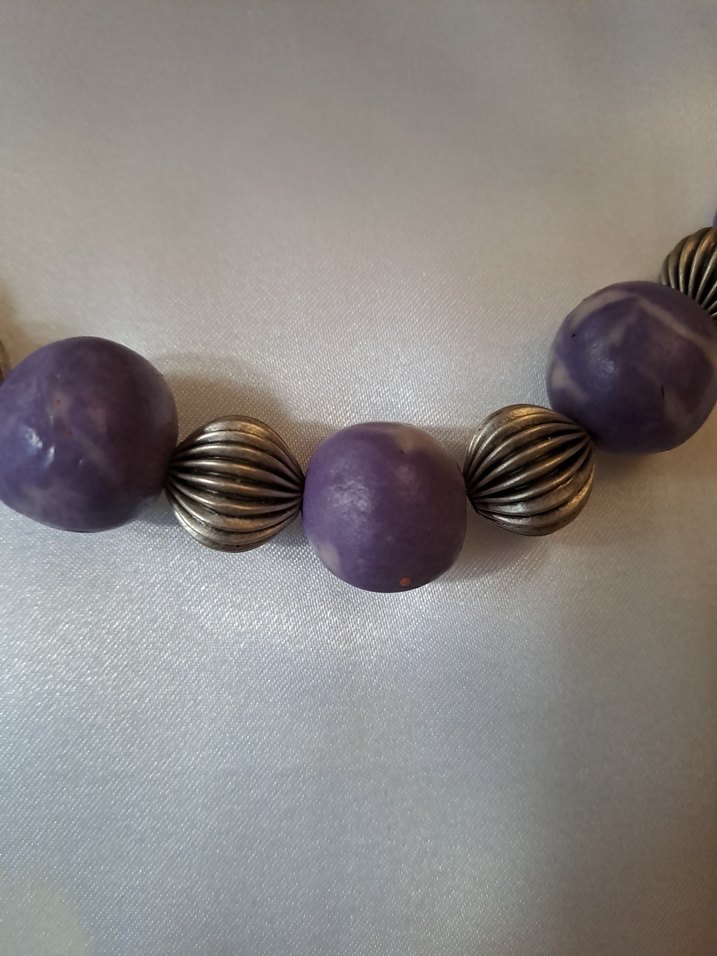 Mor Boncuklu Bohem Midi Kolye - Görsel 2