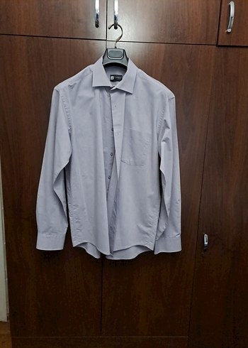 Gri Uzun Kollu Düğmeli Erkek Gömlek - Görsel 4