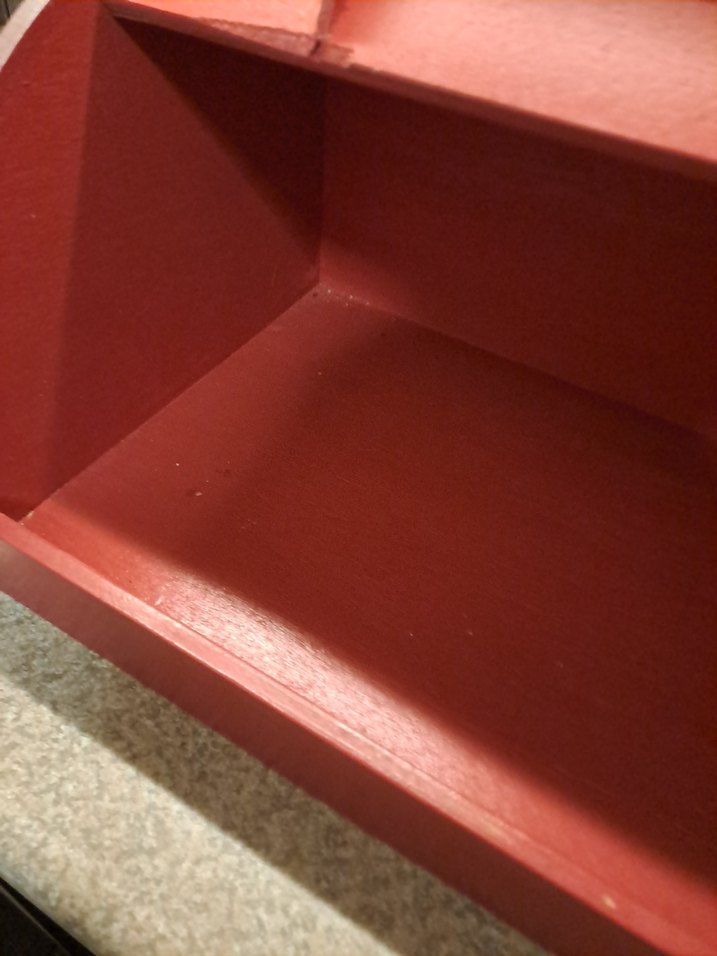 Koyu Kırmızı Ahşap ekmek kutusu - Görsel 5