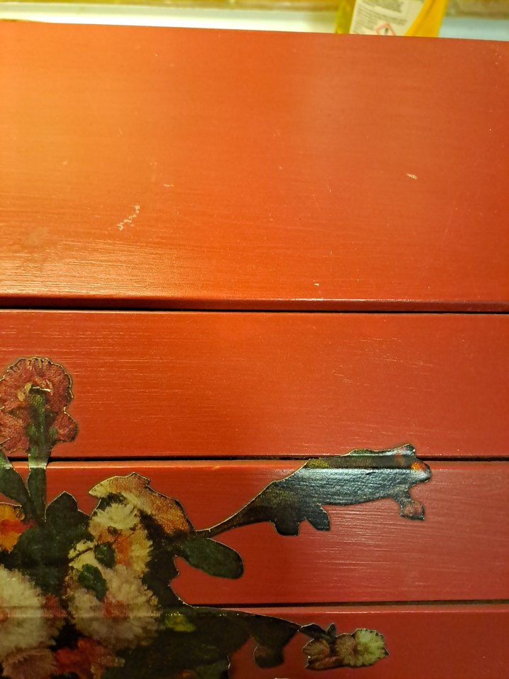 Koyu Kırmızı Ahşap ekmek kutusu - Görsel 3