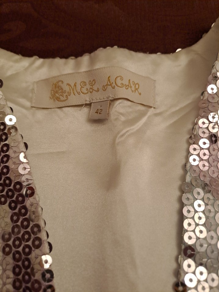 Payetli, askısız, kadın yelek - Görsel 2