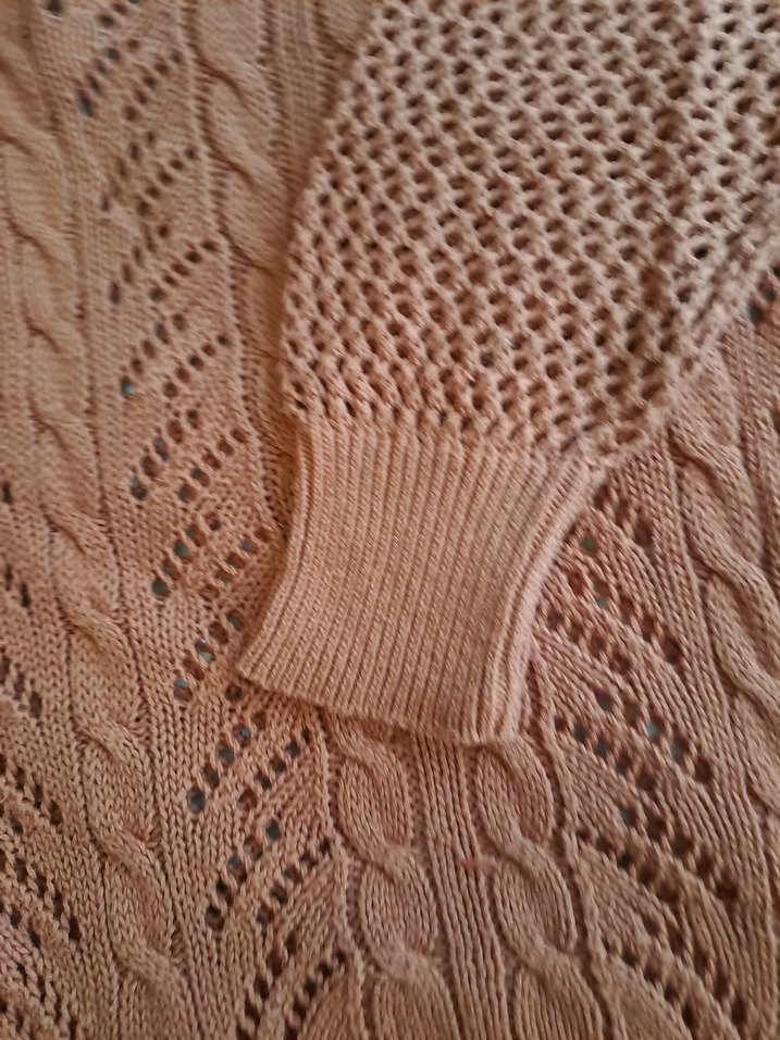 Bohem Tarzı kızıl Kahverengi Örgü Kadın Kazak - Görsel 3