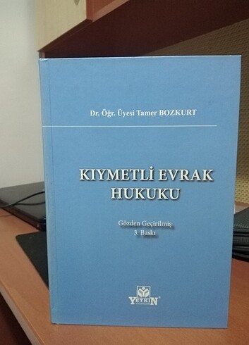 Kıymetli Evrak Hukuku - Tamer Bozkurt 