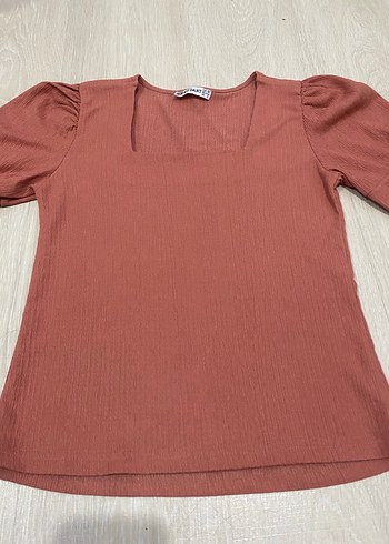 Trendyol & Milla Kısa Kol Pastel Gül Kurusu Bluz