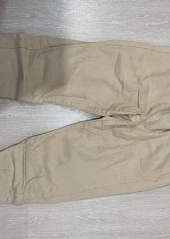 Bej Kadın Midi Kemerli Bol Pantolon