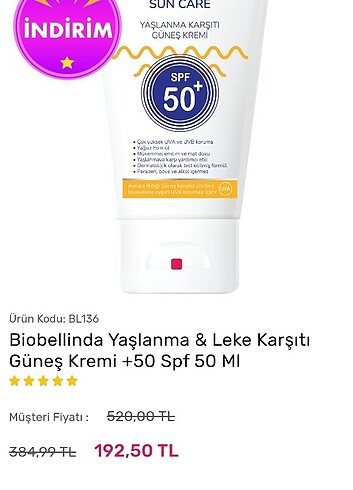 Biobelinda güneş kremi 