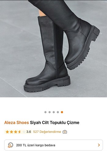 Aleza Shoes Siyah Deri Topuklu Dizüstü Çizme - Görsel 3