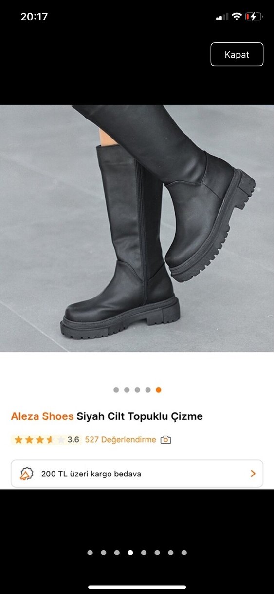 Aleza Shoes Siyah Deri Topuklu Dizüstü Çizme - Görsel 3