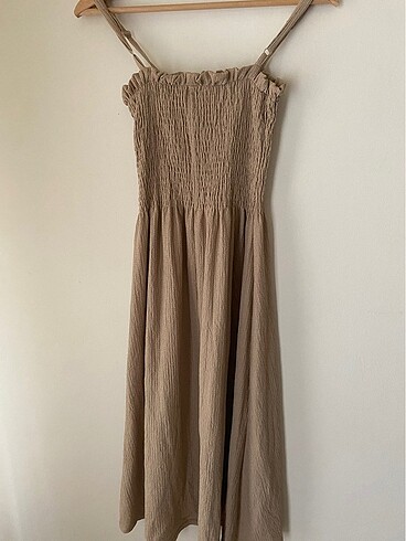 xs Beden camel Renk Bej Uzun elbise H&M