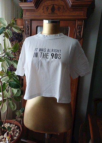 90'lar Baskılı Beyaz Hamile Tişörtü