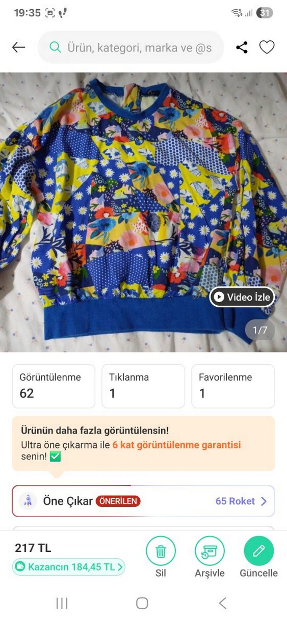 Çiçekli Renkli Kız Bluzu, Uzun Kollu - Görsel 3