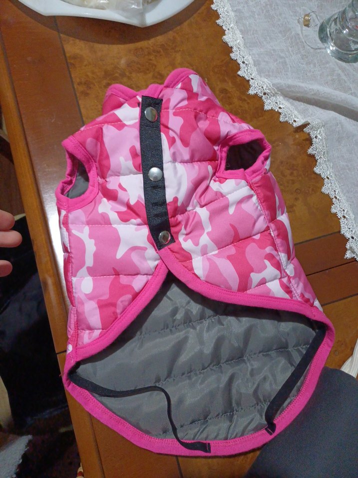 Pembe Kamuflaj Desenli Köpek Montu - Görsel 3