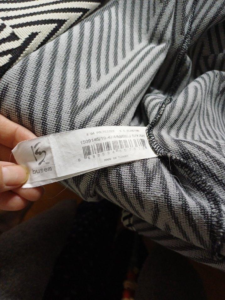 Zebra Desenli Uzun Kadın Ofis Kabanı - Görsel 5