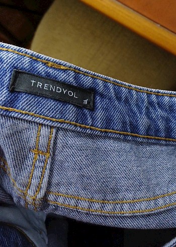 Kadın Mavi Bol Kesim Midi Kot Pantolon - Görsel 5