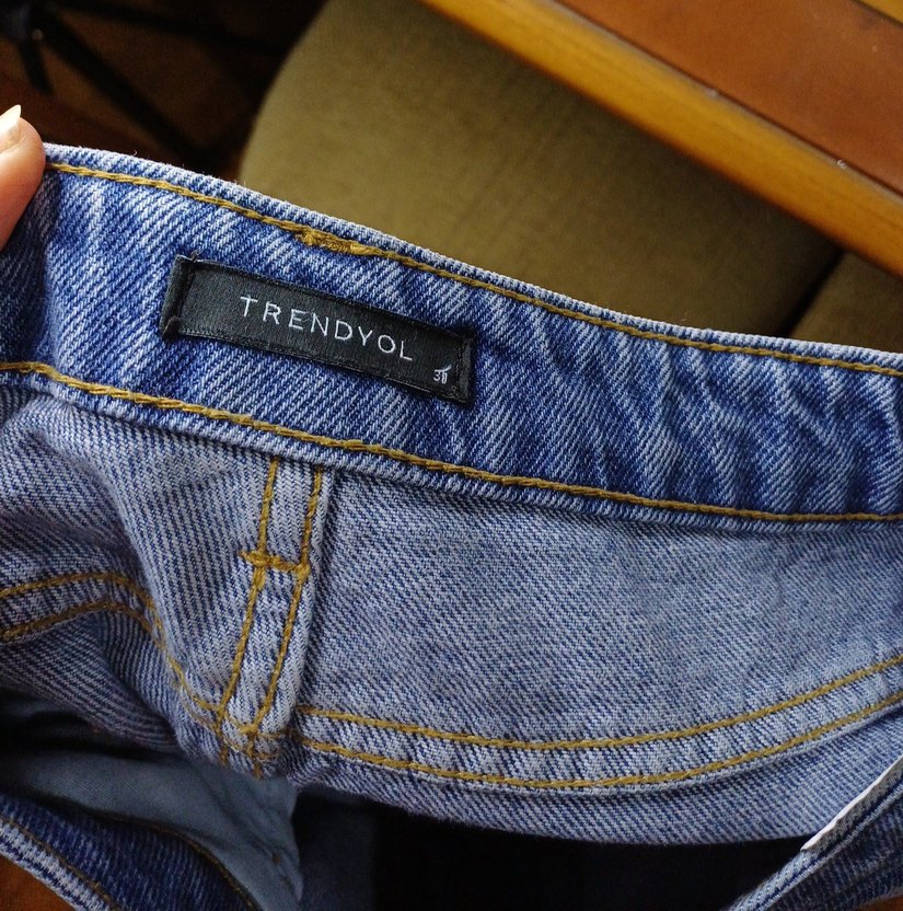 Kadın Mavi Bol Kesim Midi Kot Pantolon - Görsel 5