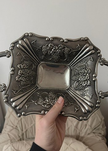 Gri Parlak Dekoratif Şekerlik - Görsel 2