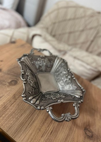 Gri Parlak Dekoratif Şekerlik - Görsel 3