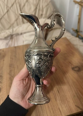 Bohem Gri Nakışlı Servis Seti Gümüş - Görsel 4