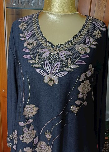 Boncuk İşlemeli Mor Uzun Kollu Bohem Bluz - Görsel 4