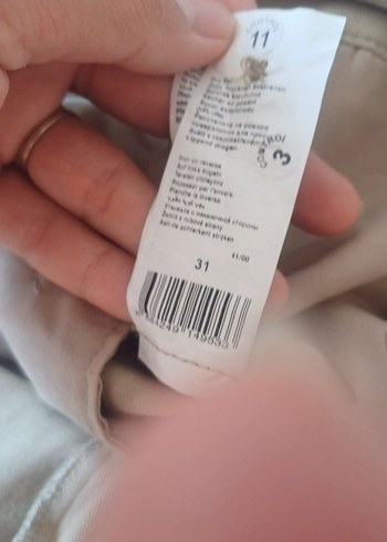 31 Beden camel Renk Erkek Bej Keten Kumaş Pantolon