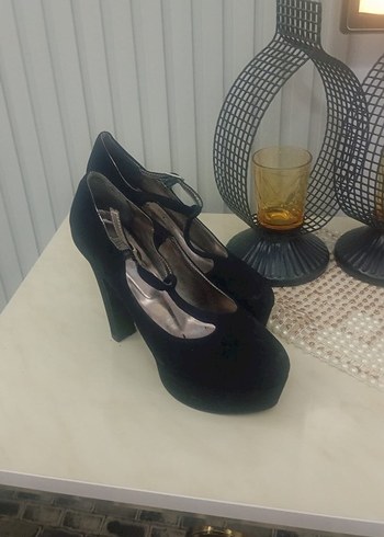 Klasik Siyah Platform Topuklu Kadın Stiletto - Görsel 2