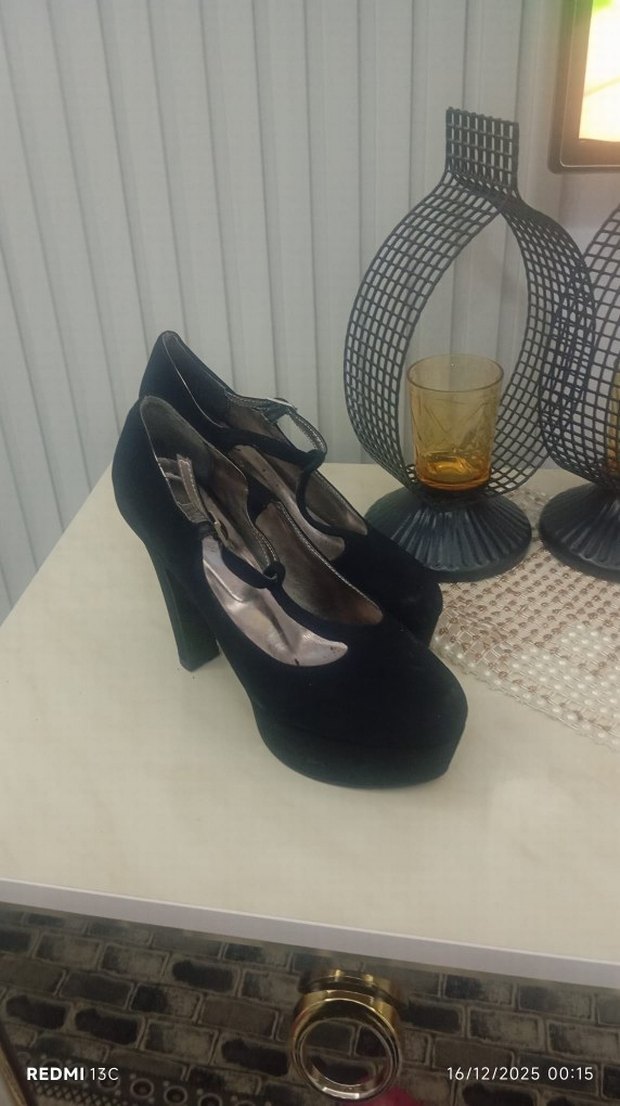 Klasik Siyah Platform Topuklu Kadın Stiletto - Görsel 2