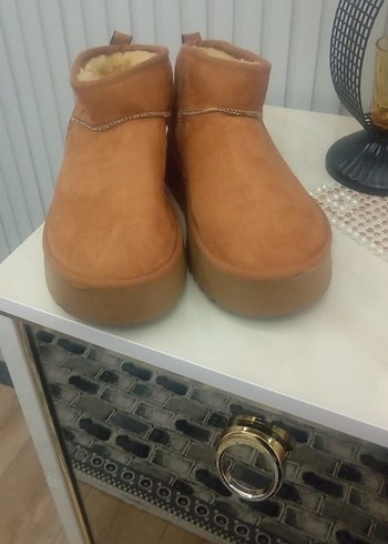 Kürklü Taba Süet Dolgu Topuk Bot - Görsel 2