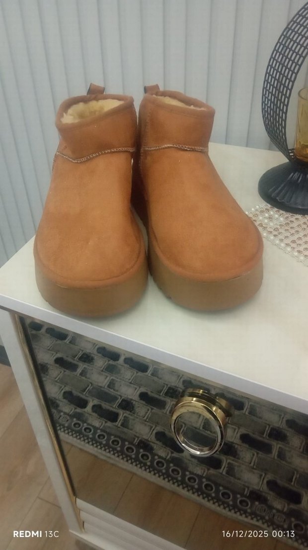 Kürklü Taba Süet Dolgu Topuk Bot - Görsel 2