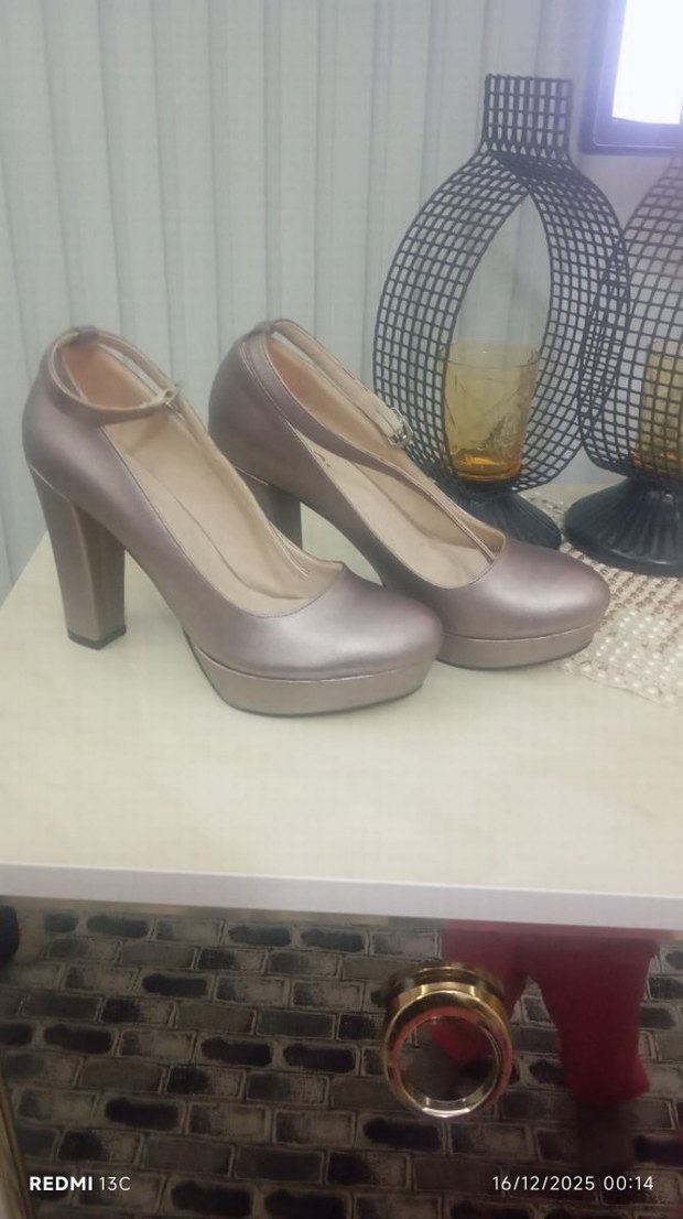Bej Platform Topuklu Kadın Ayakkabı - Görsel 2
