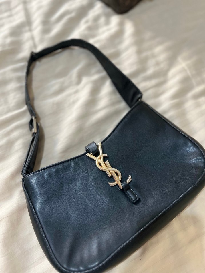 Zincir Detaylı Siyah Deri Kadın Çanta - Görsel 2