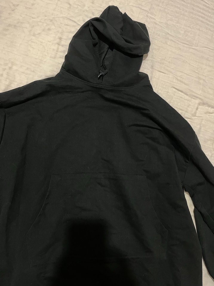 Siyah Kapüşonlu Salaş Kadın Sweatshirt tesettüre uygun - Görsel 3