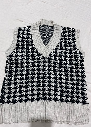 Kadın Gri V Yaka Örgü Süveter - Görsel 4