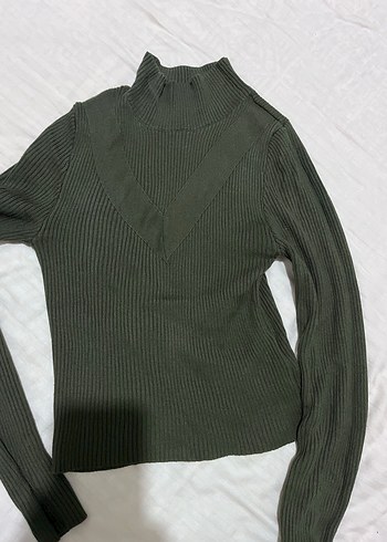 Yeşil Balıkçı Yaka Kadın Triko Kazak - Görsel 2